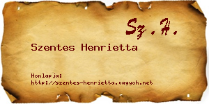 Szentes Henrietta névjegykártya